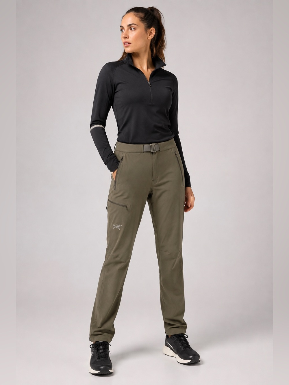 Arc’teryx Gamma women’s Size 12 Softshell Hiking Pants Brown, outdoors, camping